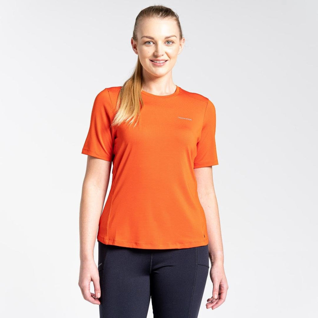 Craghoppers Women's Aliso Short Sleeved T-Shirt - Blood Orange - Beales department store