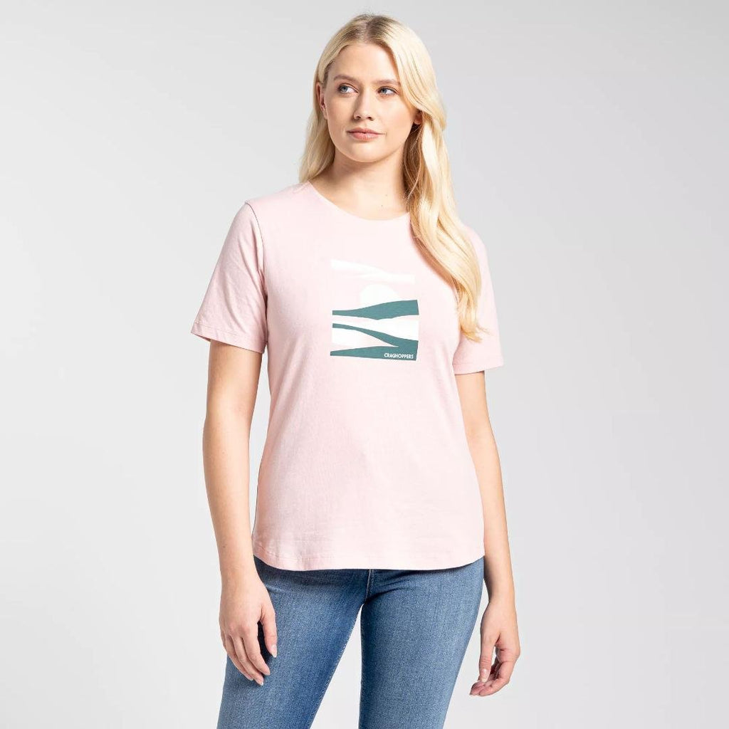 Craghoppers Women's Ally Short Sleeved T - Shirt - Pink Clay Sunset - Beales department store