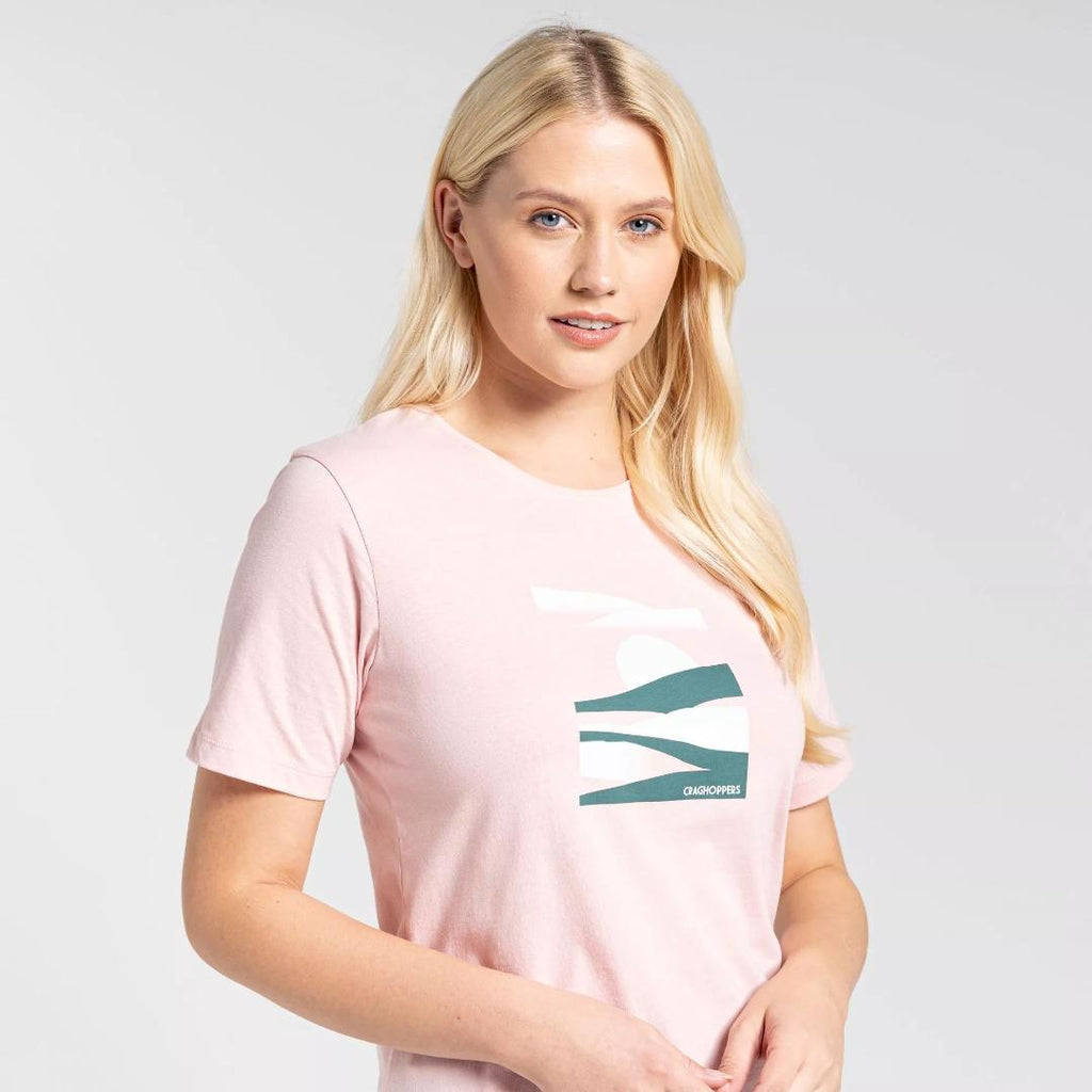 Craghoppers Women's Ally Short Sleeved T - Shirt - Pink Clay Sunset - Beales department store