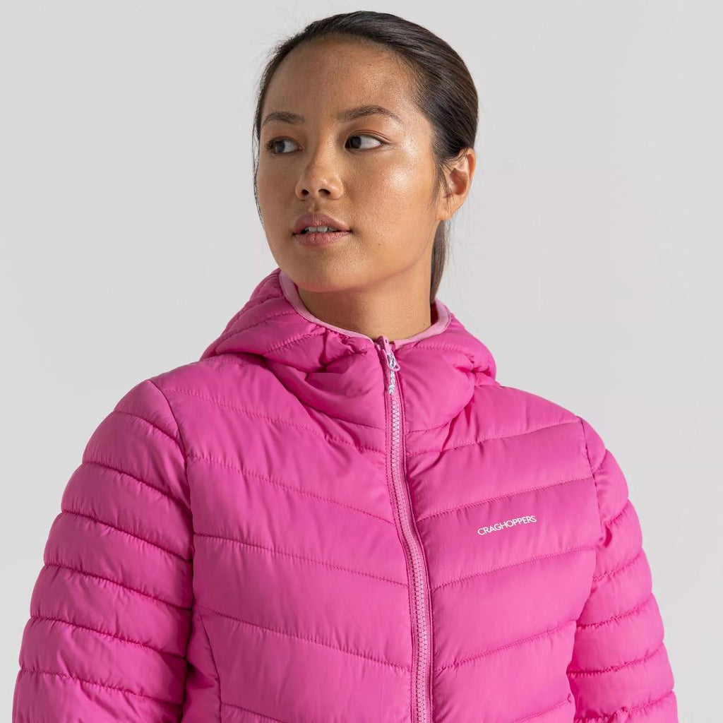 Craghoppers Women's Compresslite VIII Hooded Jacket - Fuchsia/Carnation Pink - Beales department store