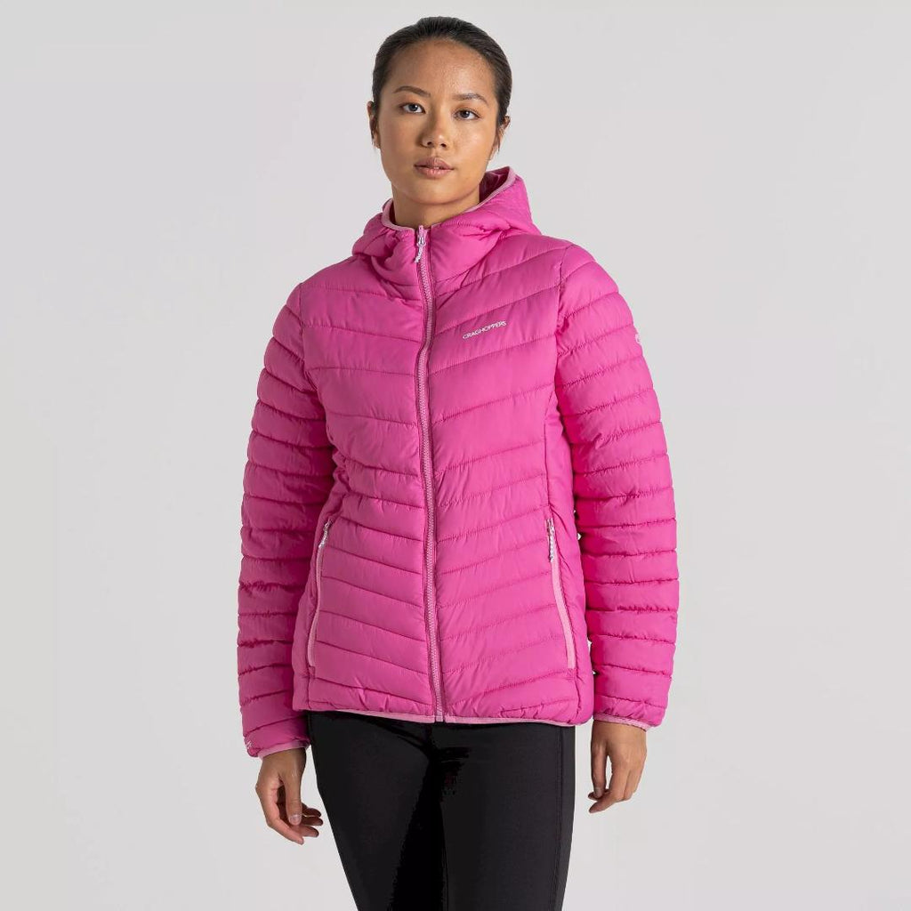 Craghoppers Women's Compresslite VIII Hooded Jacket - Fuchsia/Carnation Pink - Beales department store