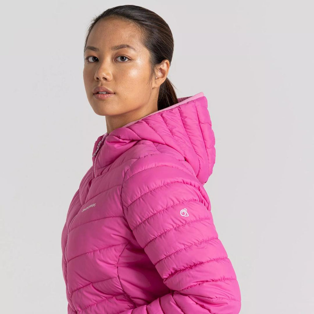 Craghoppers Women's Compresslite VIII Hooded Jacket - Fuchsia/Carnation Pink - Beales department store