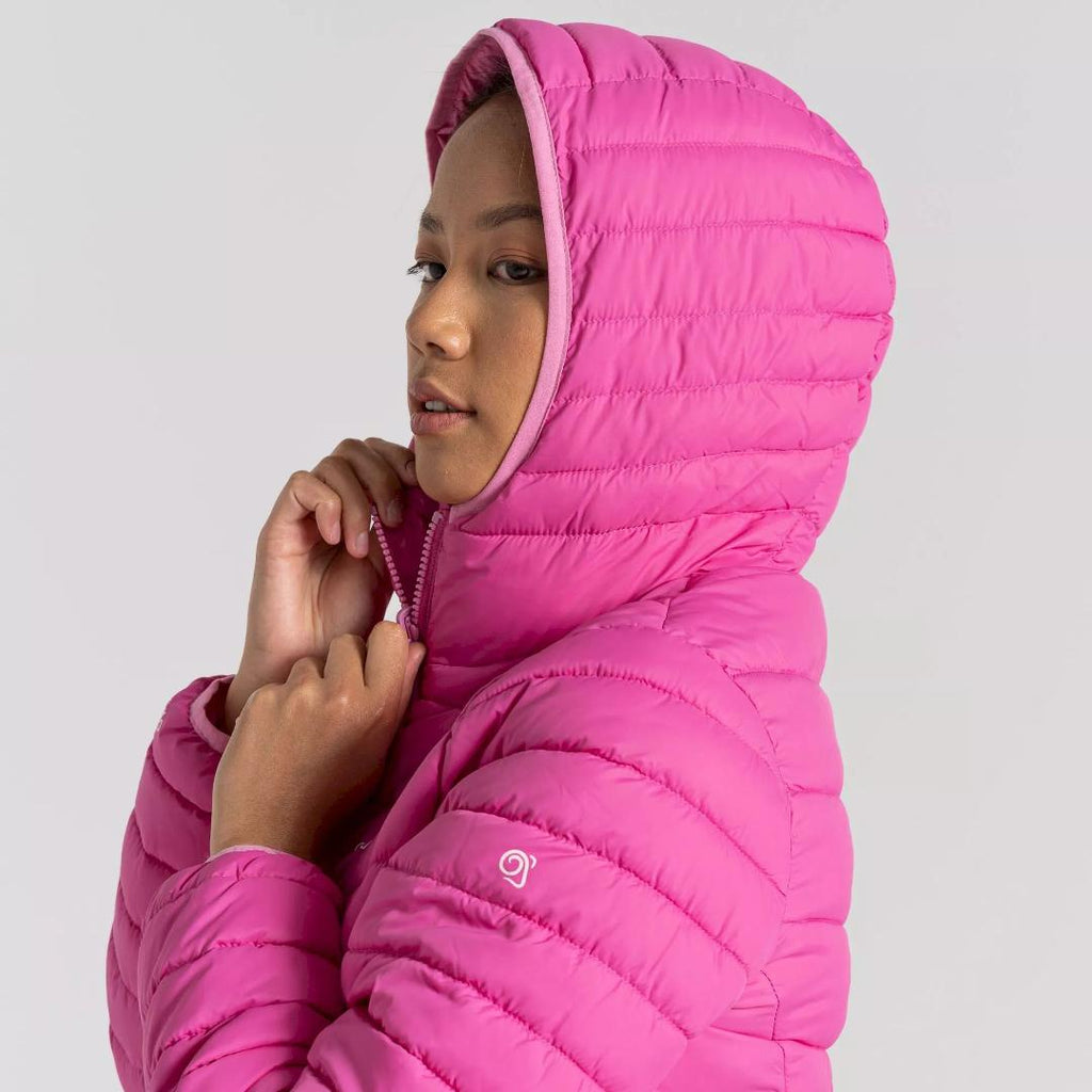 Craghoppers Women's Compresslite VIII Hooded Jacket - Fuchsia/Carnation Pink - Beales department store