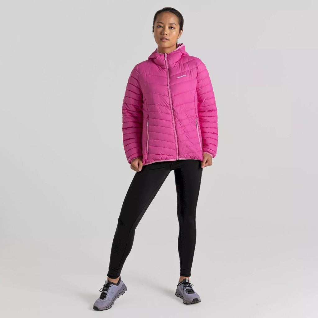 Craghoppers Women's Compresslite VIII Hooded Jacket - Fuchsia/Carnation Pink - Beales department store