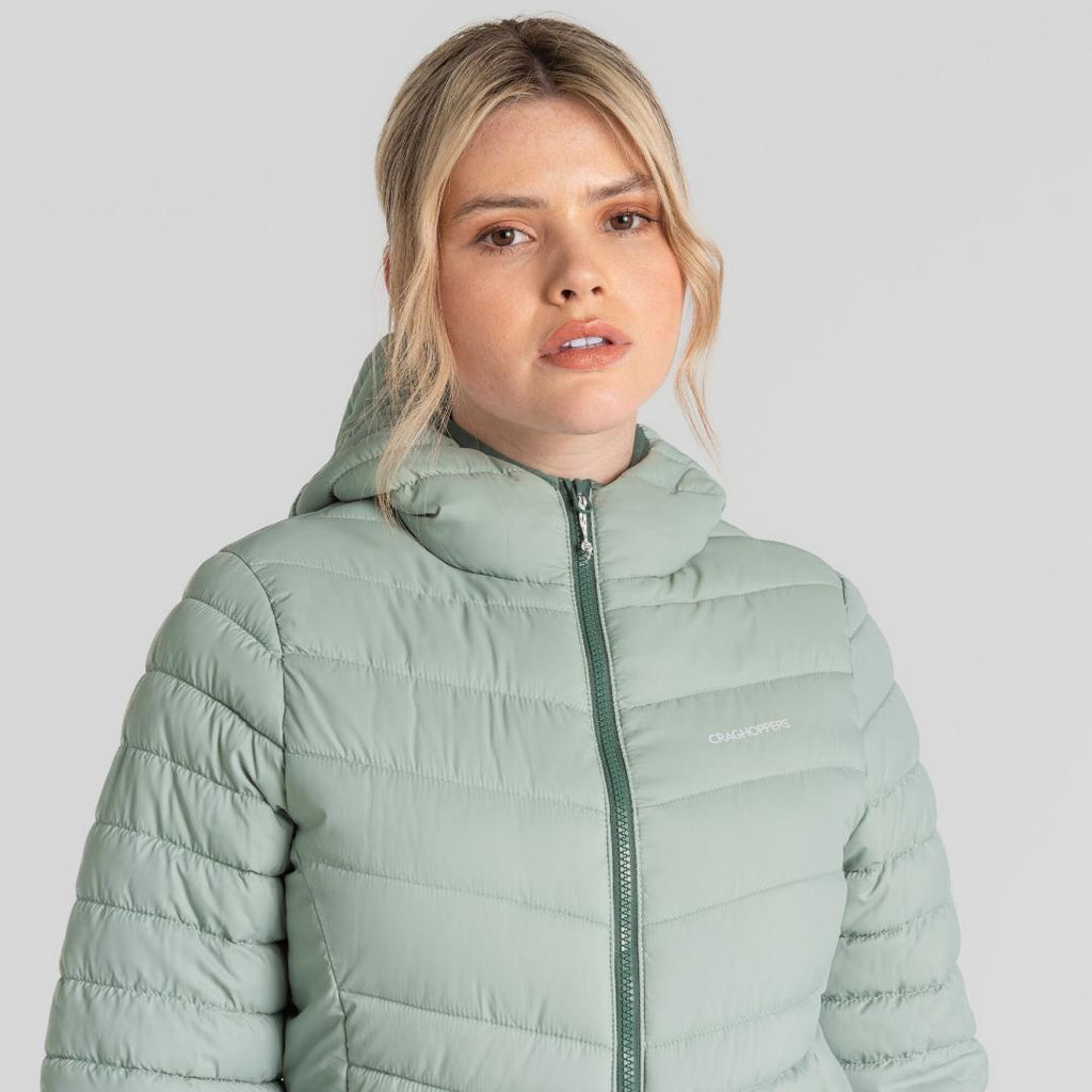 Craghoppers Women's Compresslite VIII Hooded Jacket - Meadow Haze / Frosted Pine - Beales department store