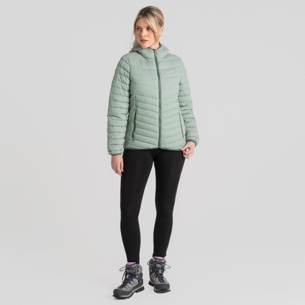 Craghoppers Women's Compresslite VIII Hooded Jacket - Meadow Haze / Frosted Pine - Beales department store