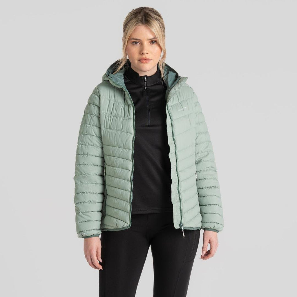 Craghoppers Women's Compresslite VIII Hooded Jacket - Meadow Haze / Frosted Pine - Beales department store