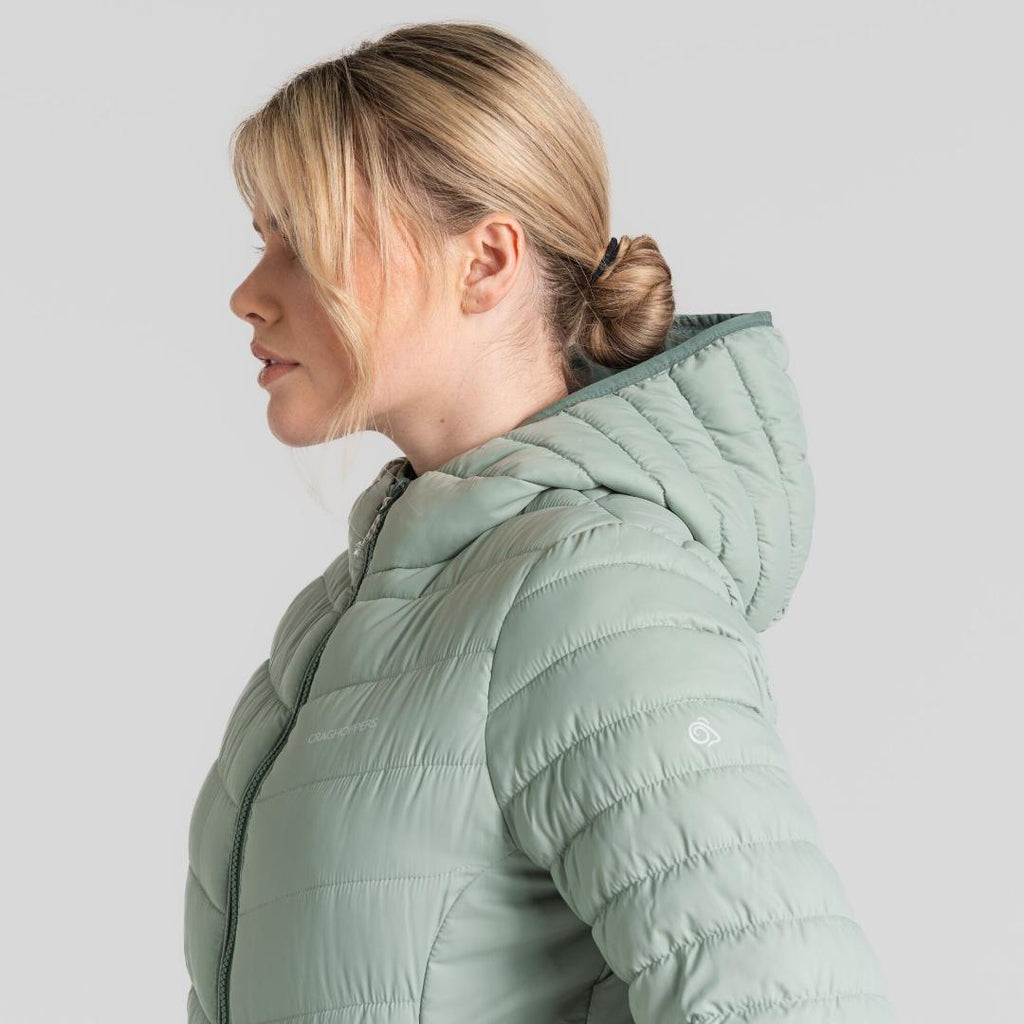 Craghoppers Women's Compresslite VIII Hooded Jacket - Meadow Haze / Frosted Pine - Beales department store