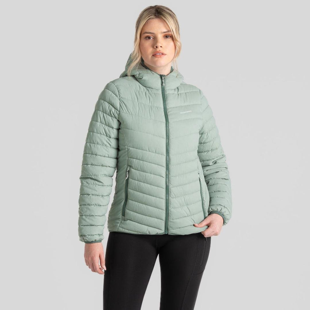 Craghoppers Women's Compresslite VIII Hooded Jacket - Meadow Haze / Frosted Pine - Beales department store