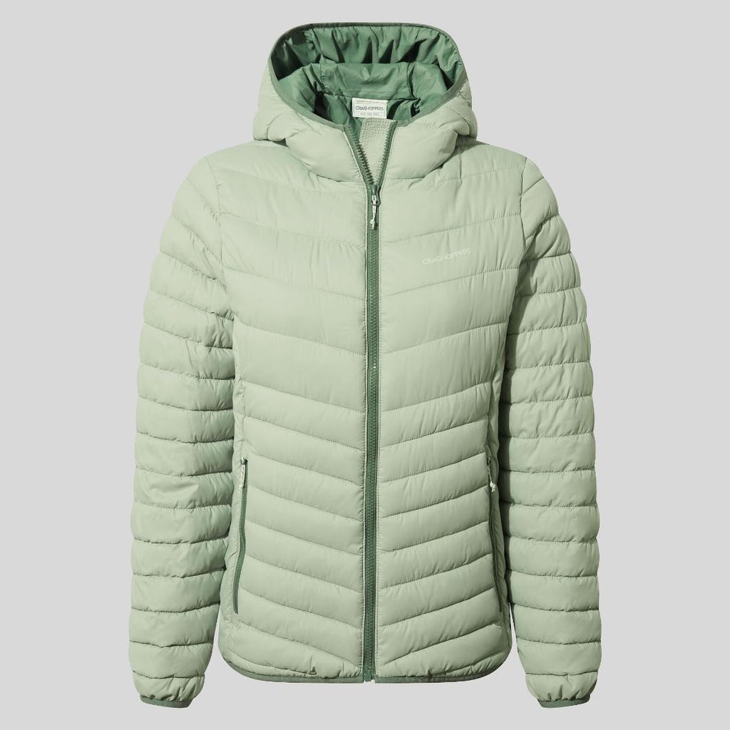 Craghoppers Women's Compresslite VIII Hooded Jacket - Meadow Haze / Frosted Pine - Beales department store