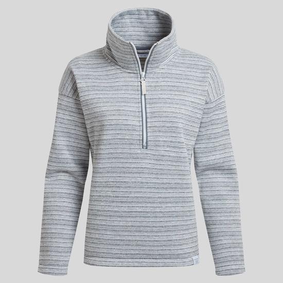 Craghoppers Womens' Daisy Half Zip Fleece - Storm Grey Stripe - Beales department store