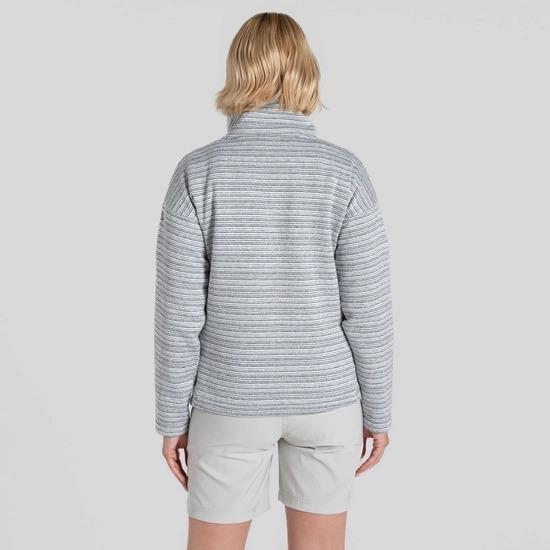 Craghoppers Womens' Daisy Half Zip Fleece - Storm Grey Stripe - Beales department store