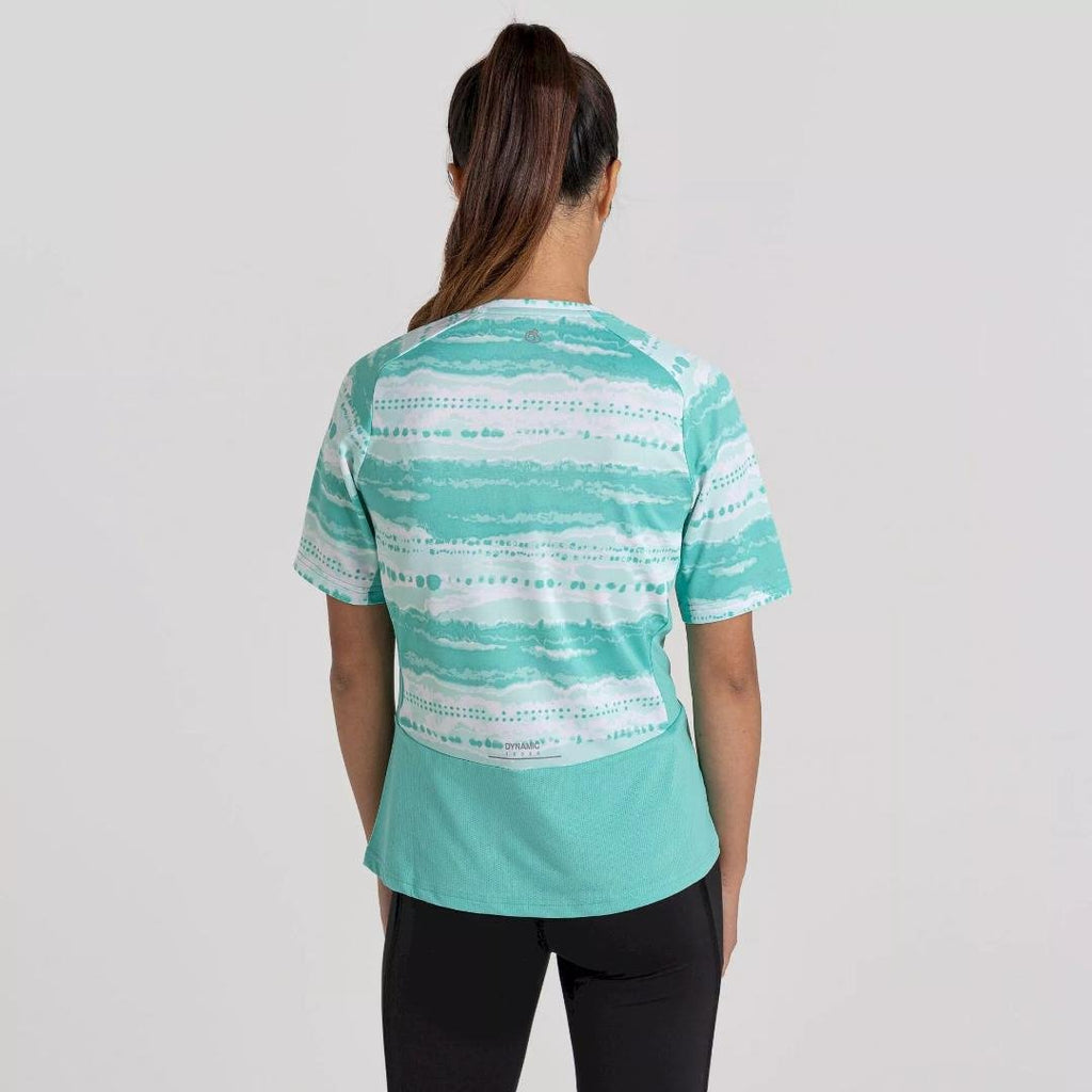 Craghoppers Women's Dynamic Pro Short Sleeve T - Shirt - Ocean Green Print - Beales department store