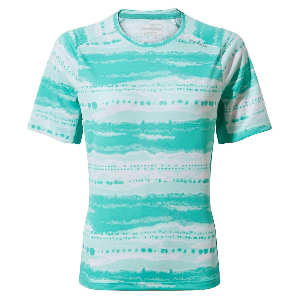 Craghoppers Women's Dynamic Pro Short Sleeve T - Shirt - Ocean Green Print - Beales department store