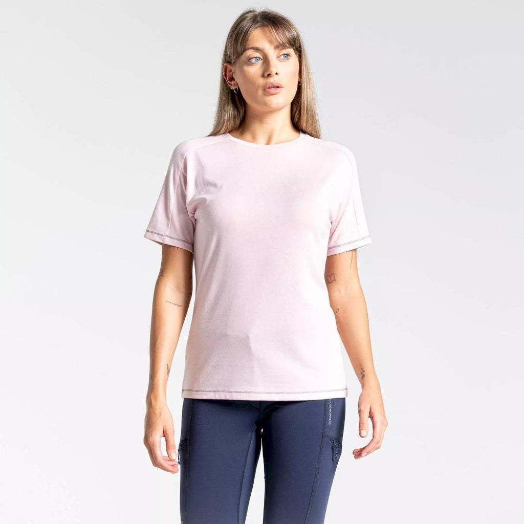 Craghoppers Women's Dynamic Short Sleeved T - Shirt - Pink Clay - Beales department store