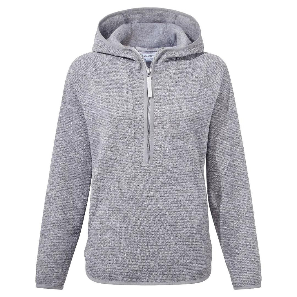 Craghoppers Women's Elena Hooded Half Zip Fleece - Lunar Grey Marl - Beales department store