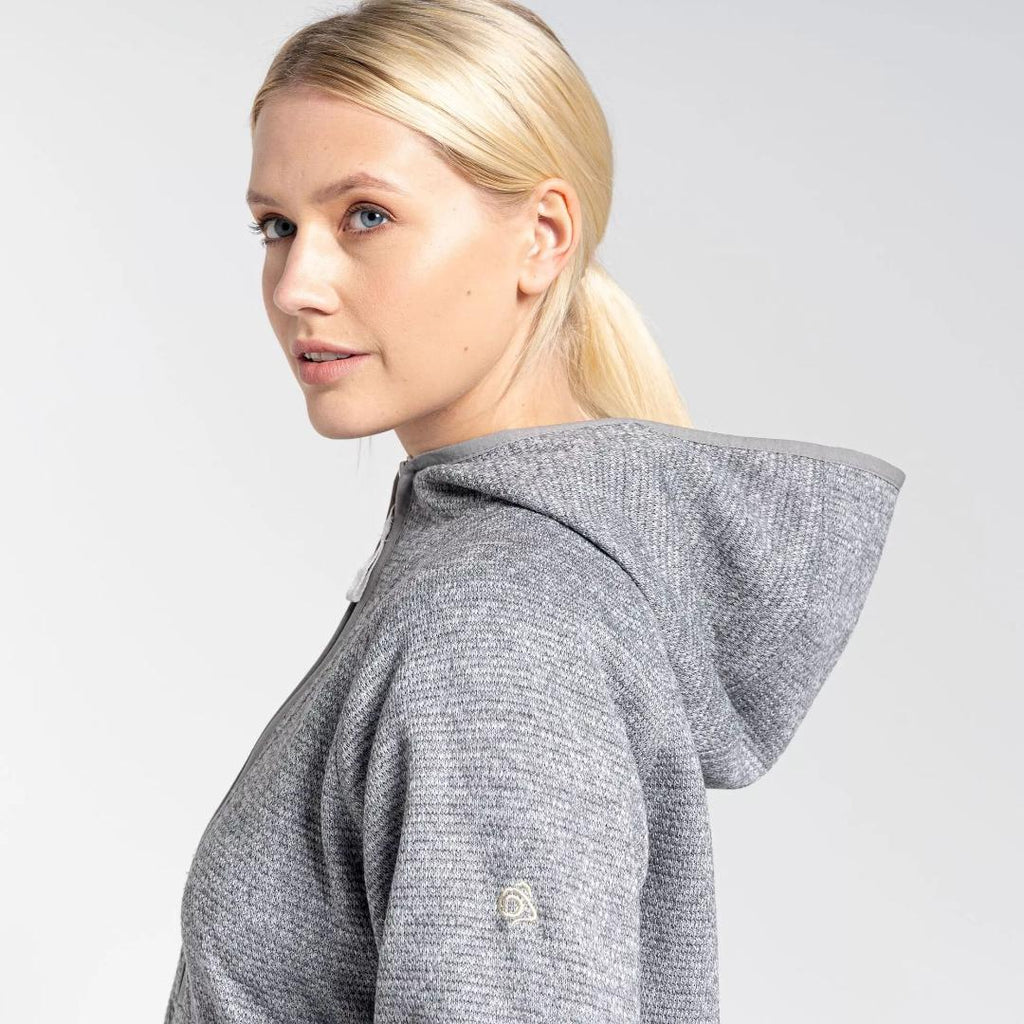 Craghoppers Women's Elena Hooded Half Zip Fleece - Lunar Grey Marl - Beales department store