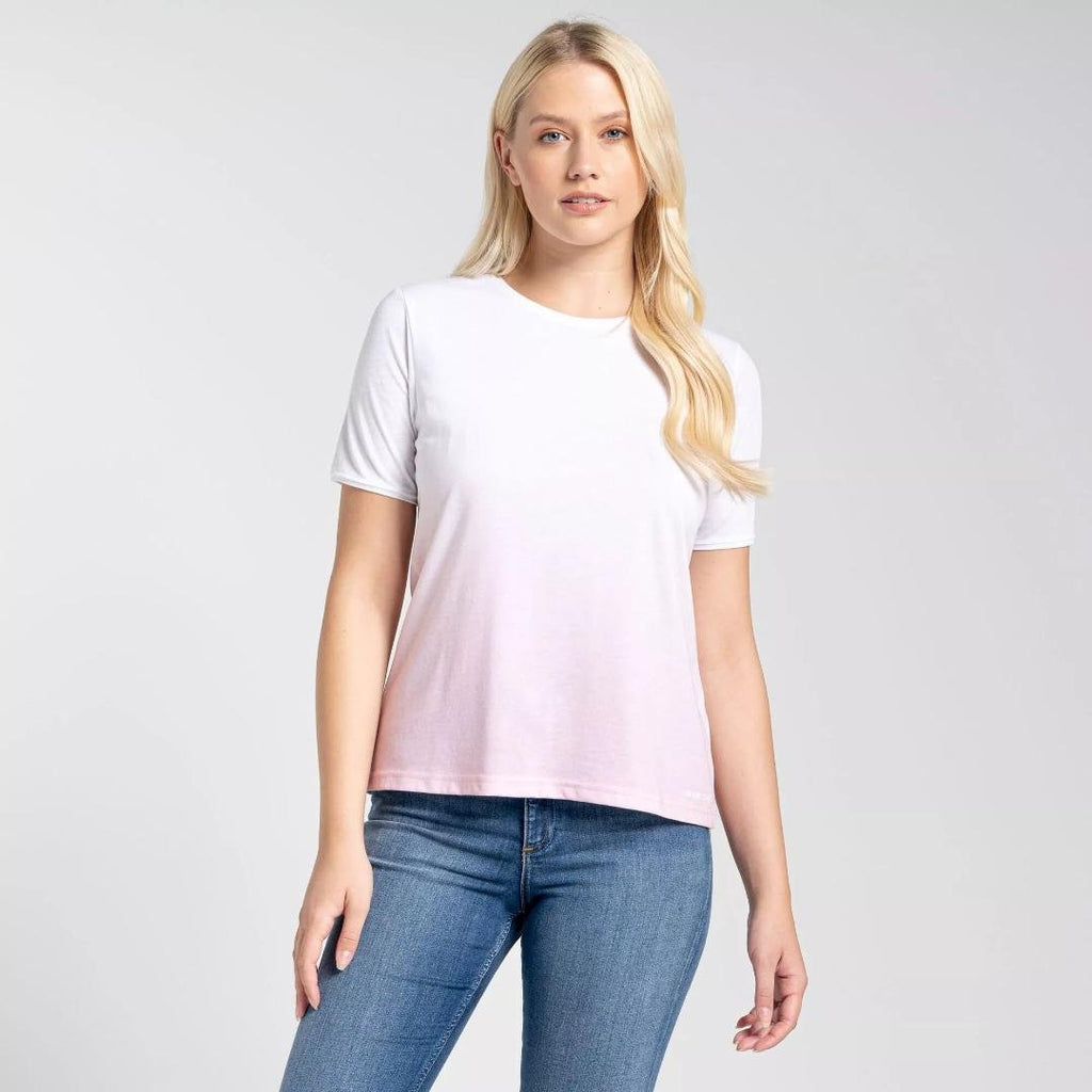 Craghoppers Women's Ilyse Short Sleeved Top - Pink Clay Ombre - Beales department store