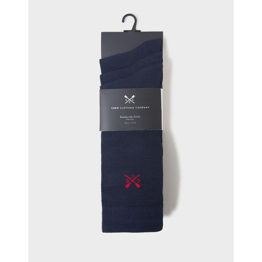 Crew Clothing 3 Pack Bamboo Socks - Navy - Beales department store
