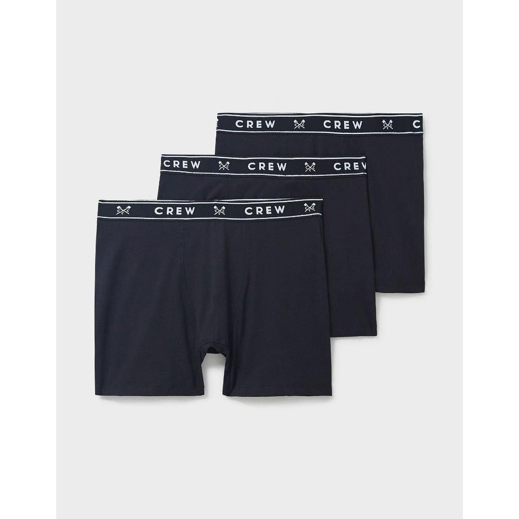 Crew Clothing 3 Pack Jersey Boxers - Black - Beales department store