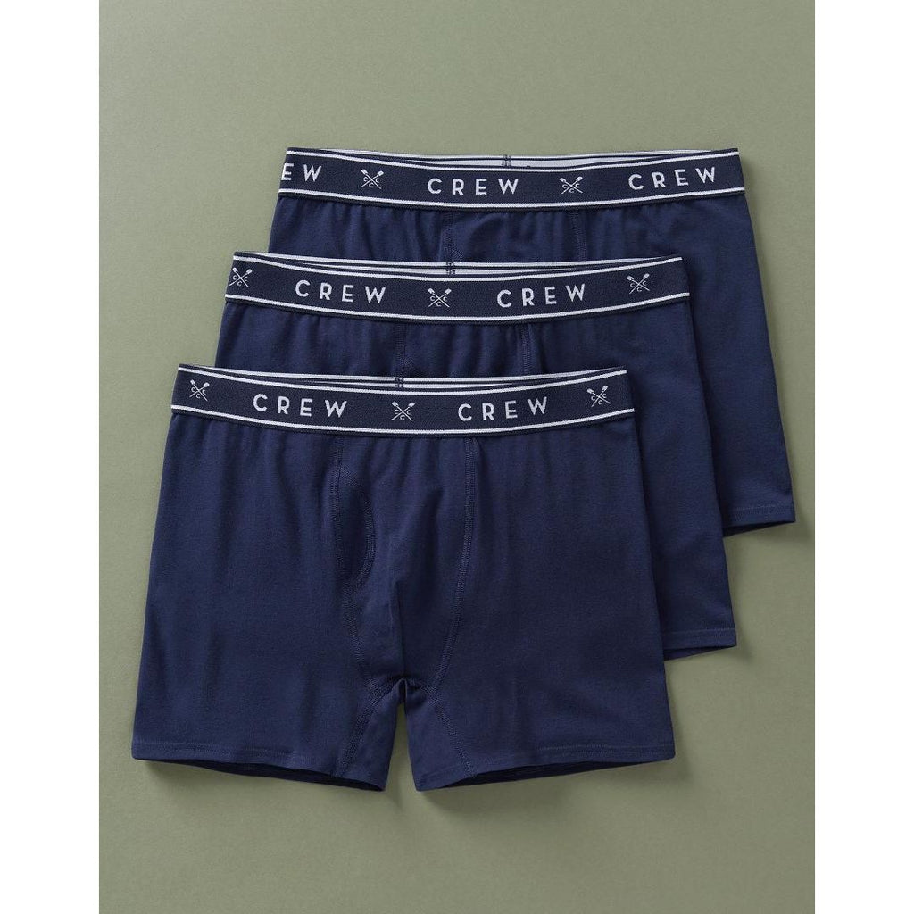 Crew Clothing 3 Pack Jersey Boxers - Navy - Beales department store