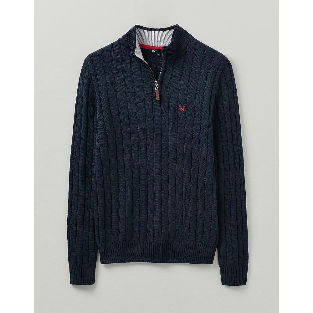 Crew Clothing Classic Half Zip Knit - Navy - Beales department store