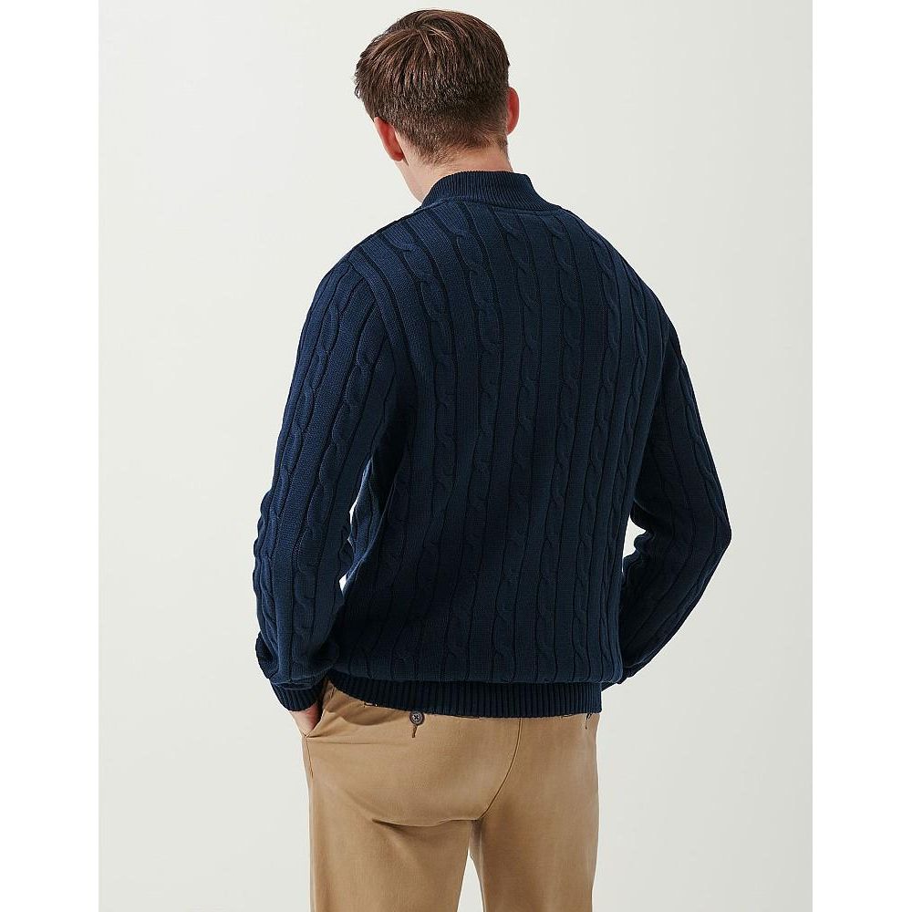 Crew Clothing Classic Half Zip Knit - Navy - Beales department store