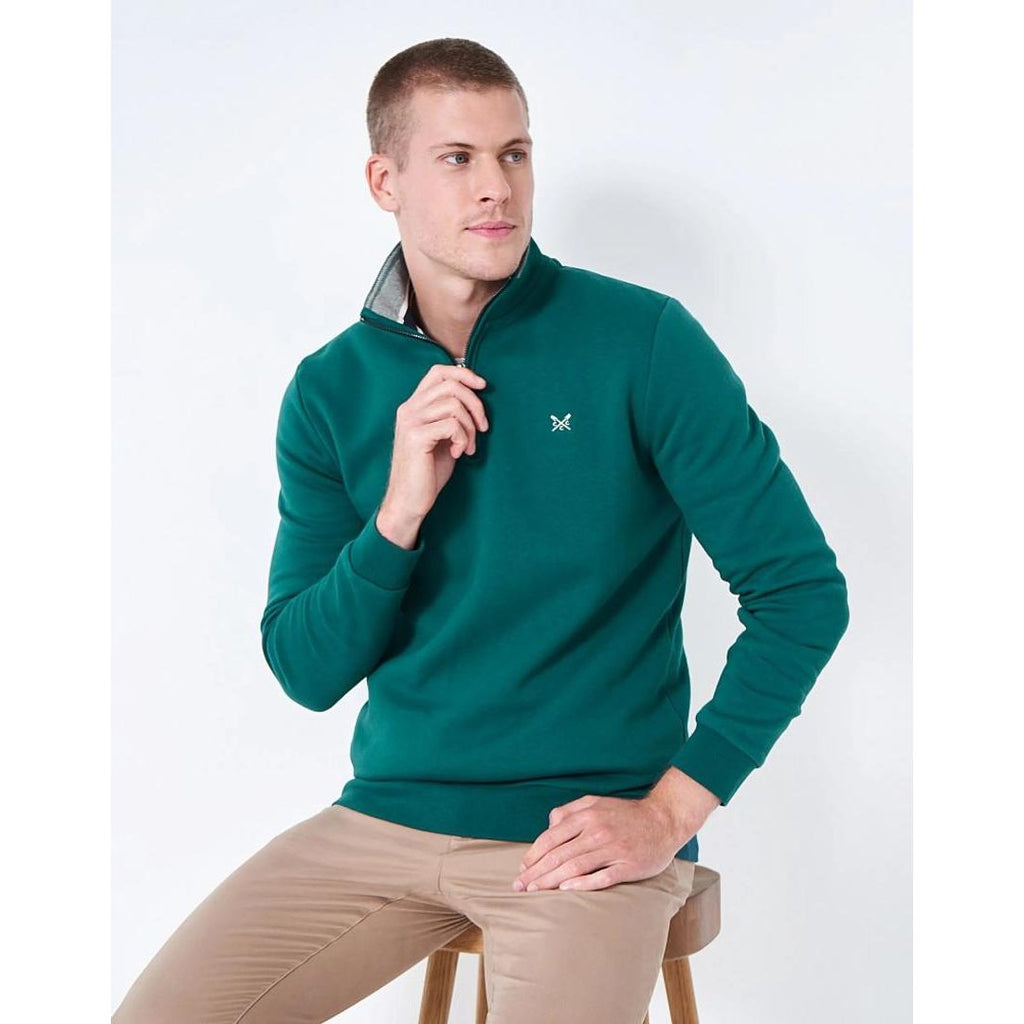 Crew Clothing Classic Half Zip Sweatshirt - Atlantic Deep - Beales department store