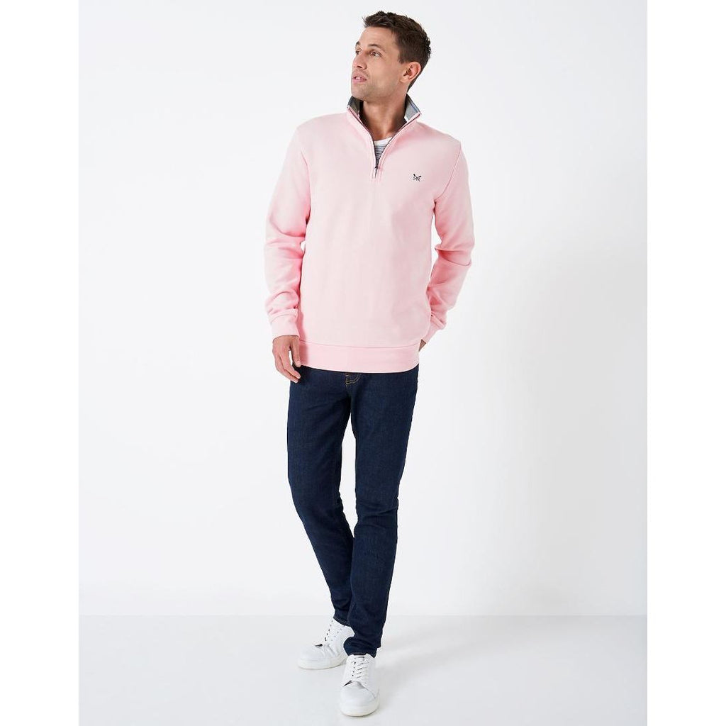 Crew Clothing Classic Half Zip Sweatshirt - Pink - Beales department store