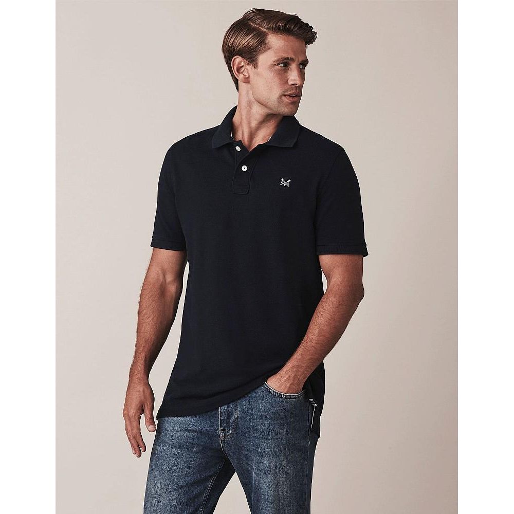 Crew Clothing Classic Pique Polo - Navy - Beales department store