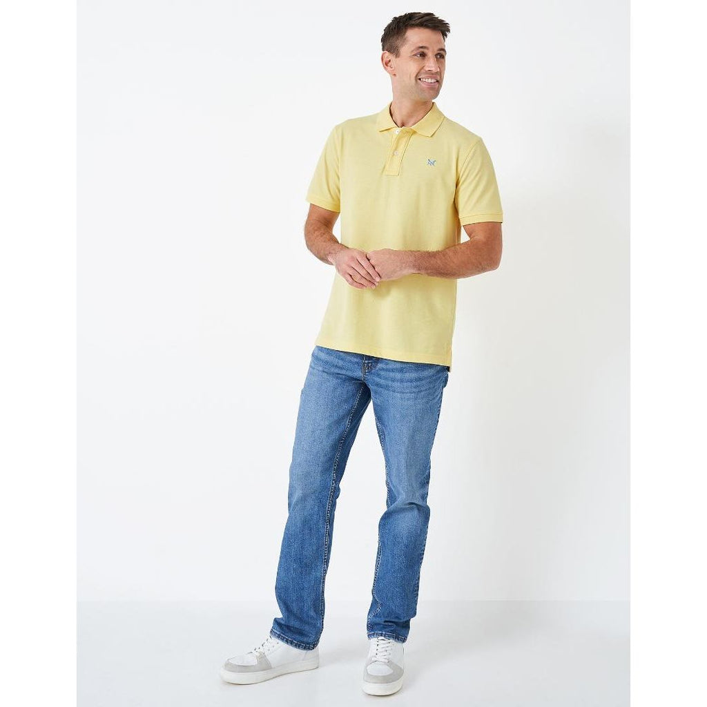 Crew Clothing Classic Pique Polo Shirt - Lemon - Beales department store