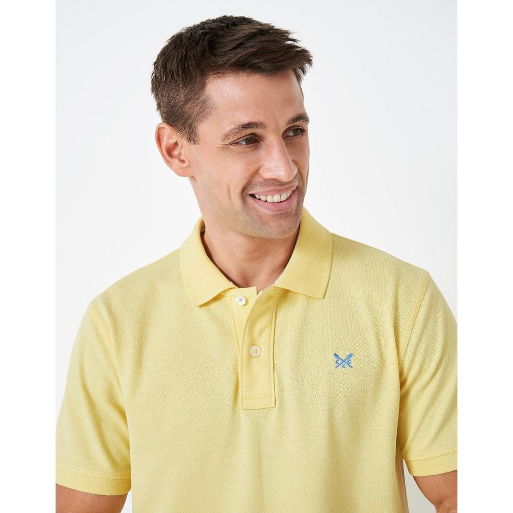 Crew Clothing Classic Pique Polo Shirt - Lemon - Beales department store