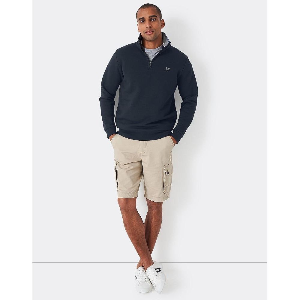 Crew Clothing Company Classic 1/2 Zip Sweat - Navy - Beales department store