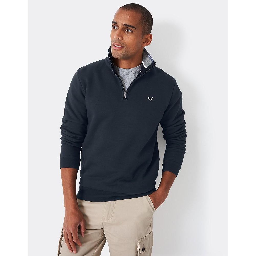 Crew Clothing Company Classic 1/2 Zip Sweat - Navy - Beales department store