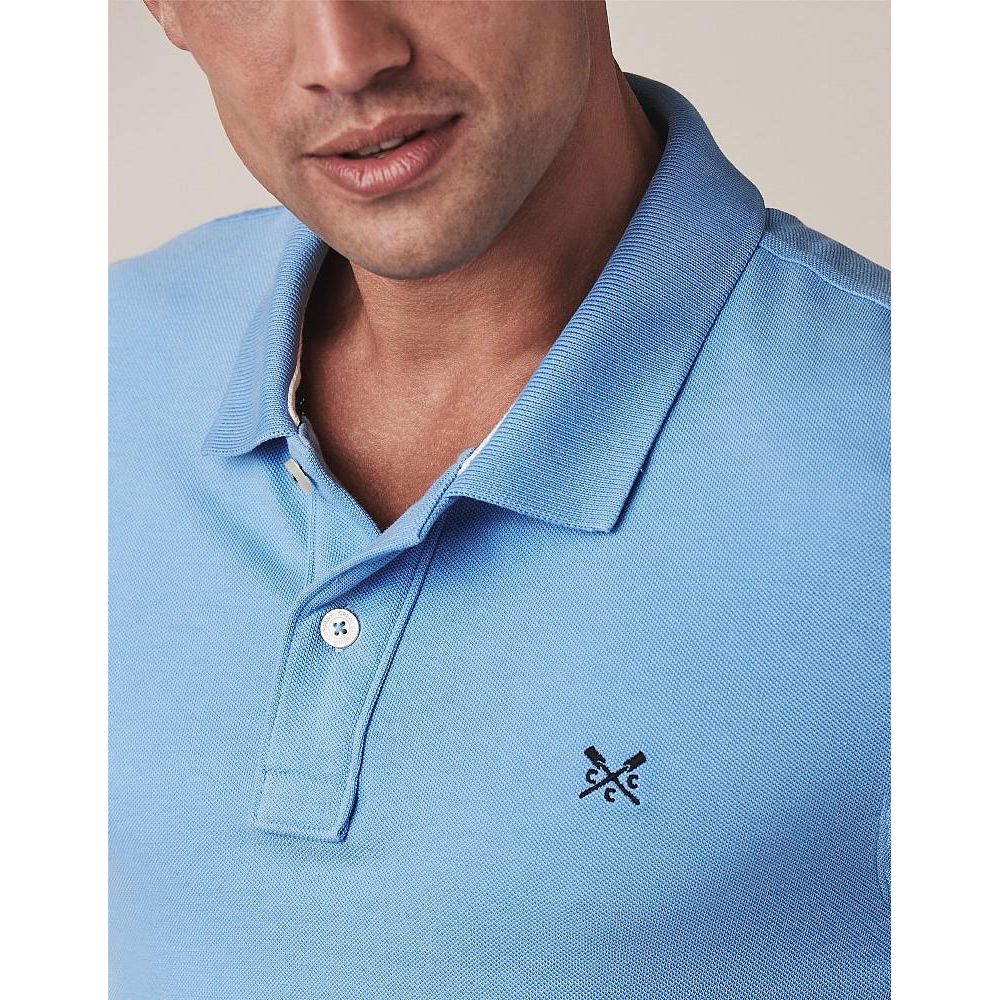 Crew Clothing Company Classic Pique Polo - Sky - Beales department store