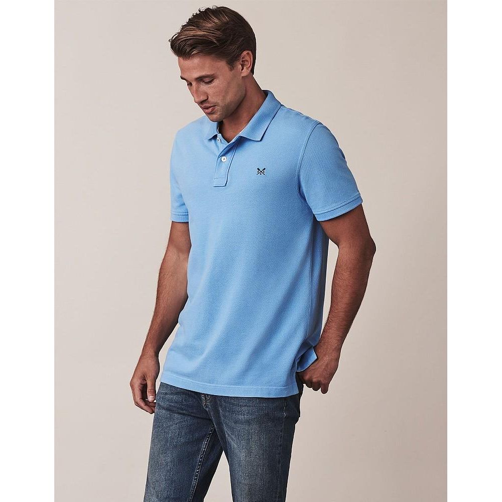 Crew Clothing Company Classic Pique Polo - Sky - Beales department store