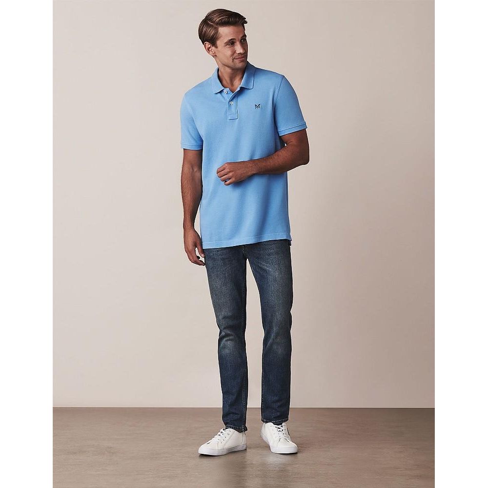Crew Clothing Company Classic Pique Polo - Sky - Beales department store