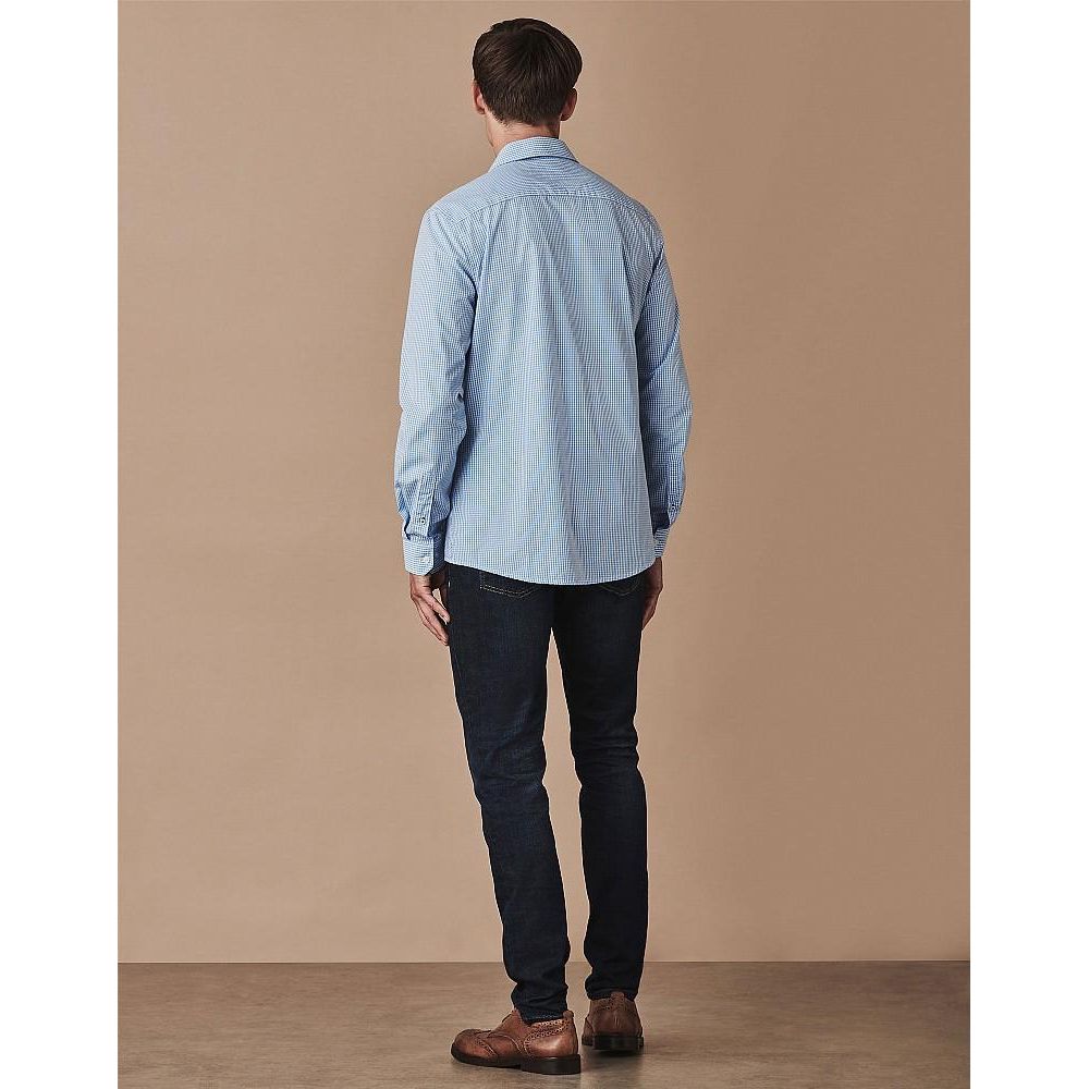 Crew Clothing Company Crew Classic Micro Gingham - Sky - Beales department store