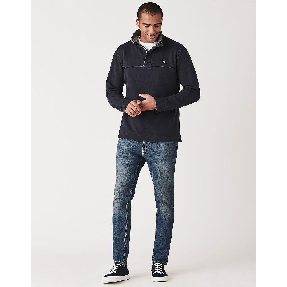 Crew Clothing Company Padstow Pique Sweat - Navy - Beales department store