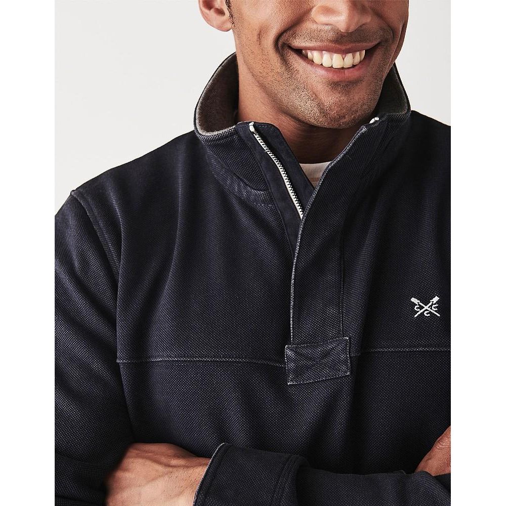 Crew Clothing Company Padstow Pique Sweat - Navy - Beales department store