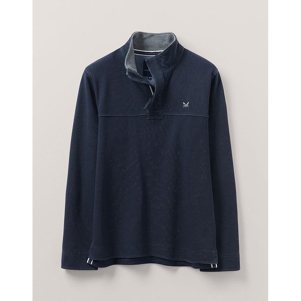 Crew Clothing Company Padstow Pique Sweat - Navy - Beales department store
