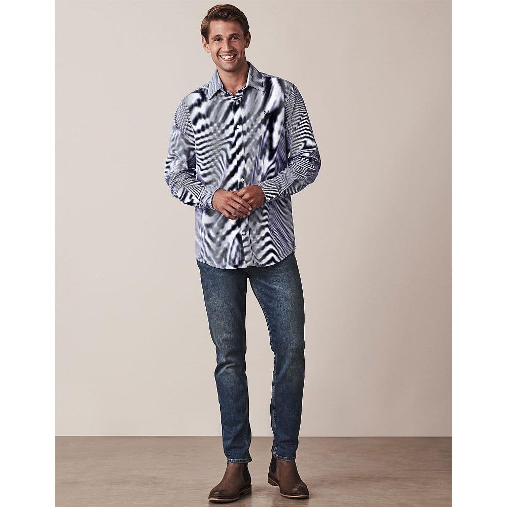 Crew Clothing Crew Classic Fit Micro Gingham Shirt - Ultramarine - Beales department store