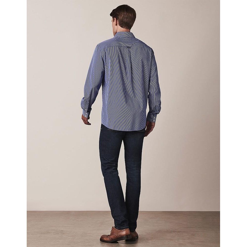 Crew Clothing Crew Classic Fit Micro Stripe Shirt - Ultramarine - Beales department store