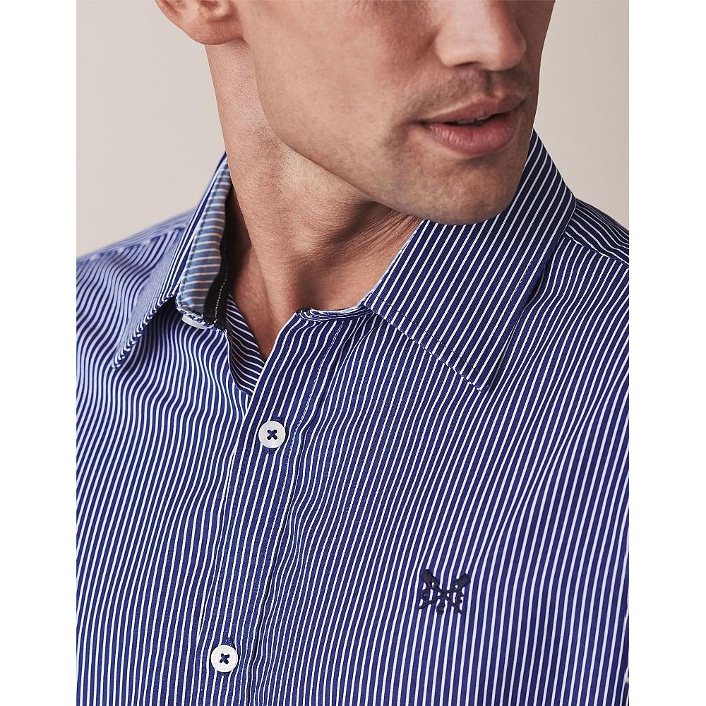 Crew Clothing Crew Classic Fit Micro Stripe Shirt - Ultramarine - Beales department store