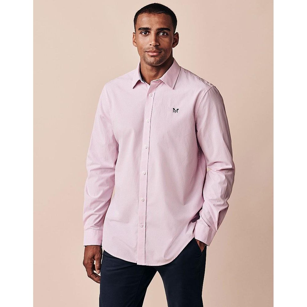 Crew Clothing Crew Classic Micro Gingham Shirt - Classic Pink - Beales department store