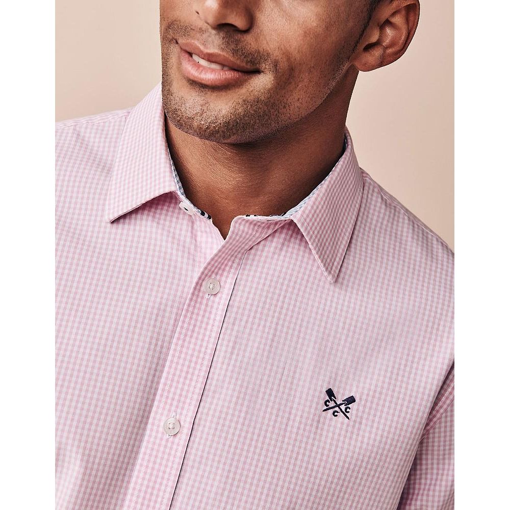 Crew Clothing Crew Classic Micro Gingham Shirt - Classic Pink - Beales department store