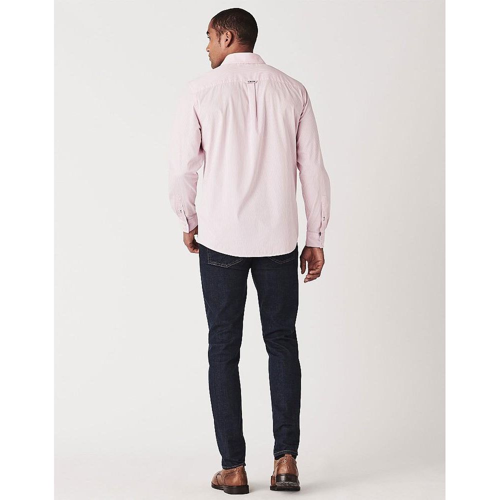 Crew Clothing Crew Classic Micro Stripe Shirt - Classic Pink - Beales department store