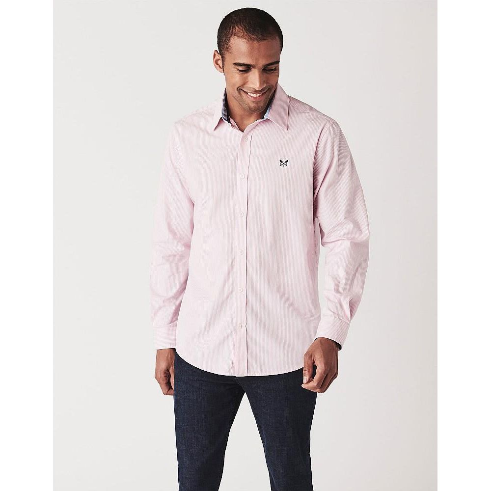 Crew Clothing Crew Classic Micro Stripe Shirt - Classic Pink - Beales department store