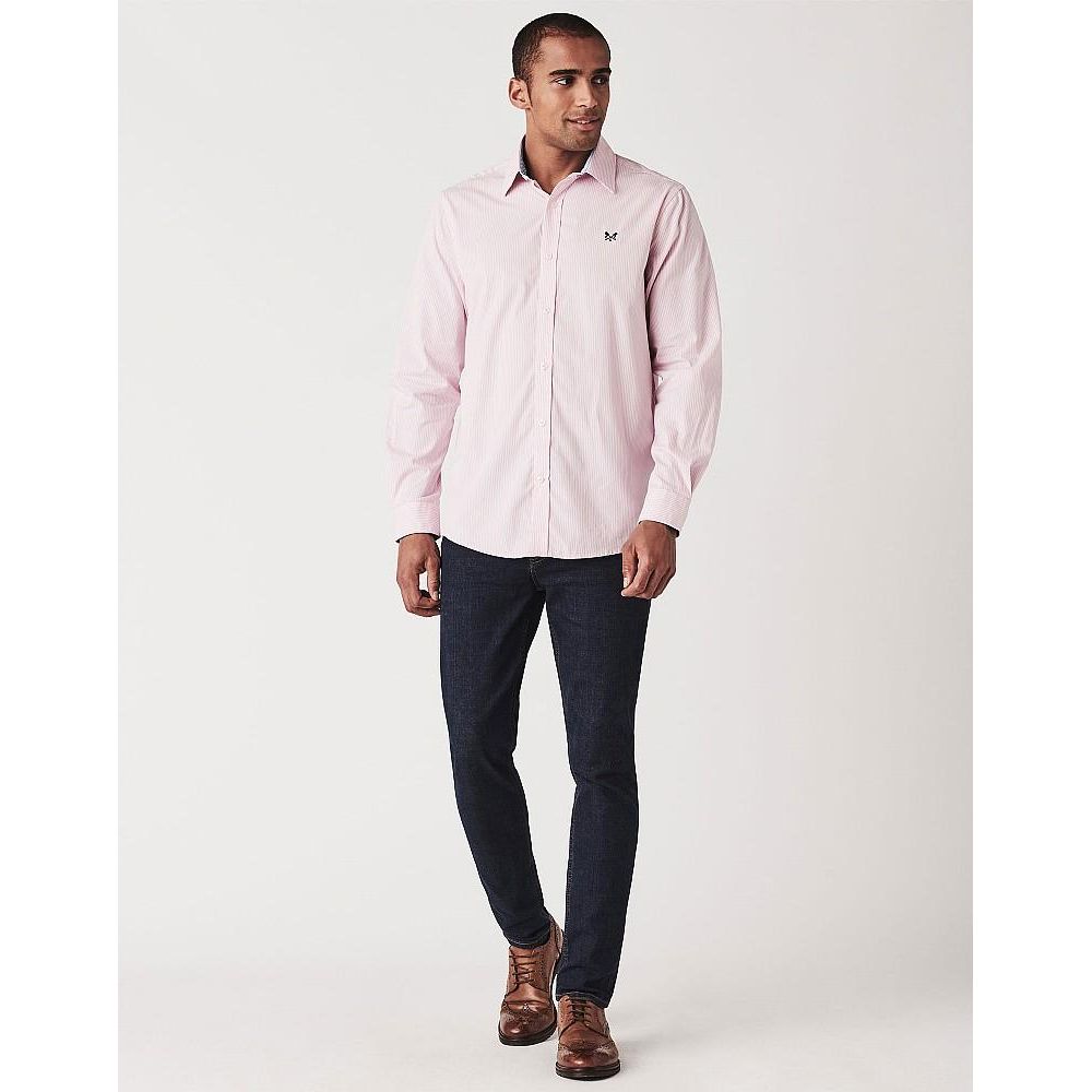 Crew Clothing Crew Classic Micro Stripe Shirt - Classic Pink - Beales department store