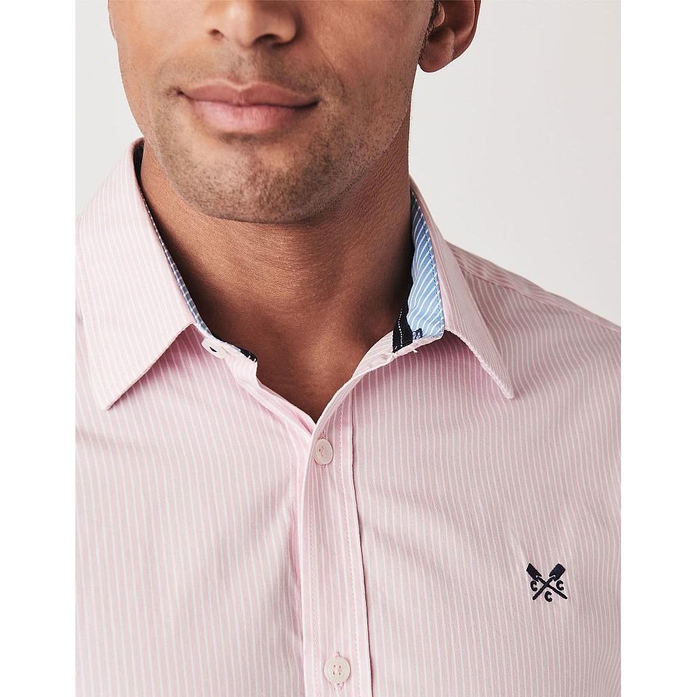 Crew Clothing Crew Classic Micro Stripe Shirt - Classic Pink - Beales department store